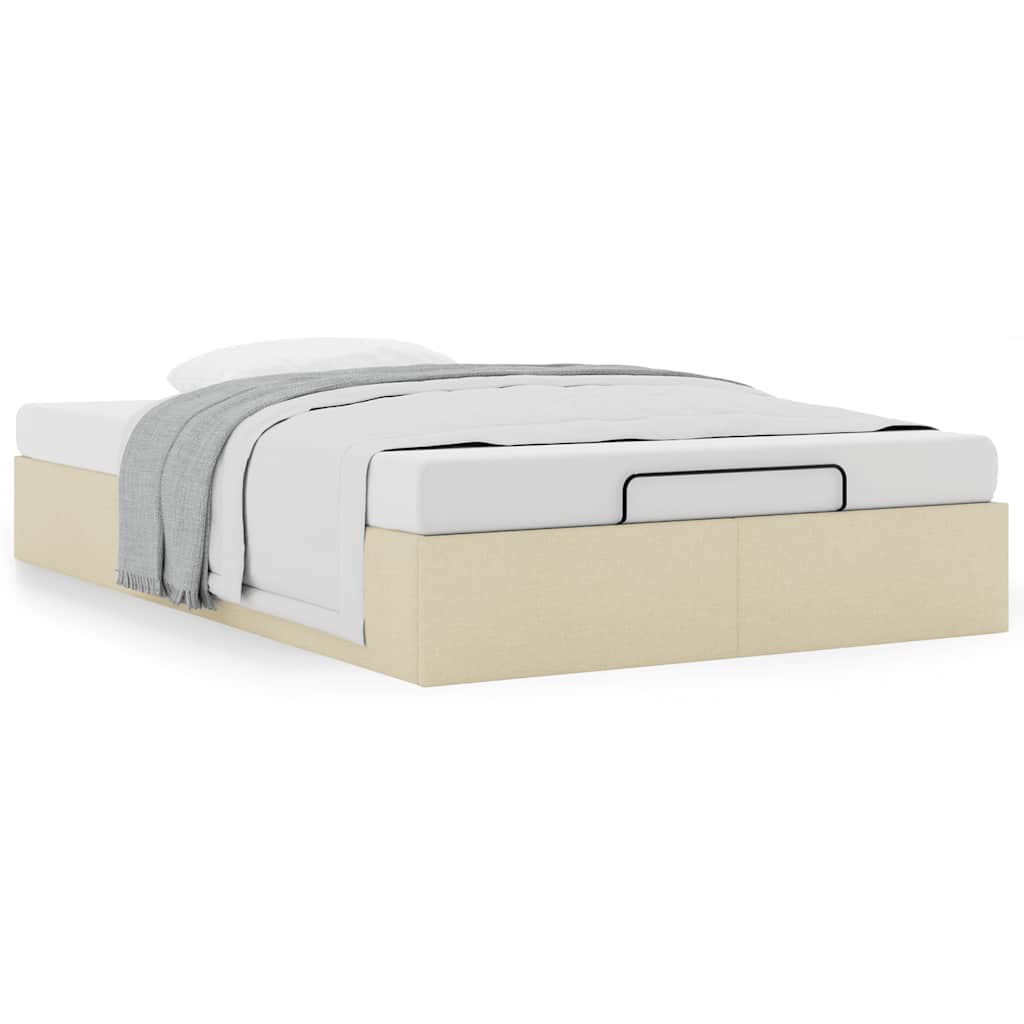 vidaXL Bedframe zonder matras 120x200 cm stof crèmekleurig, foto 4