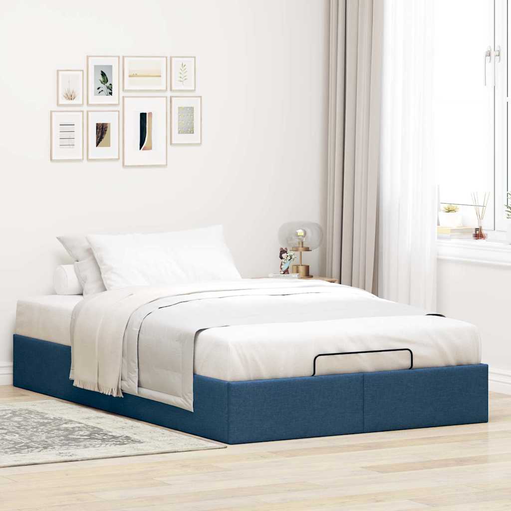 vidaXL Bedframe zonder matras 120x200 cm stof blauw, foto 2