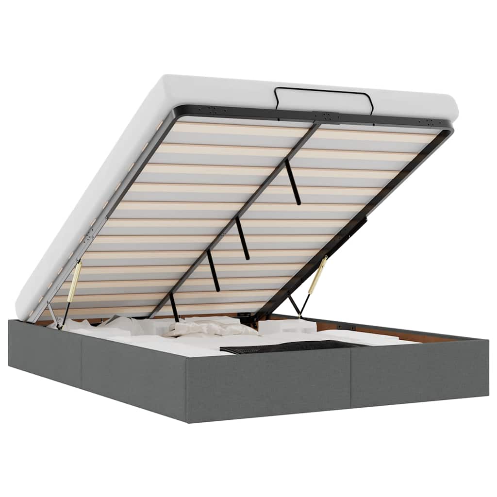 Thumbnail - vidaXL Ottoman-Bett ohne Matratze Dunkelgrau 140x190 cm Stoff