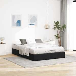 Osmanský rám postele bez matrací černá 140x190 cm textil - obrázek 3