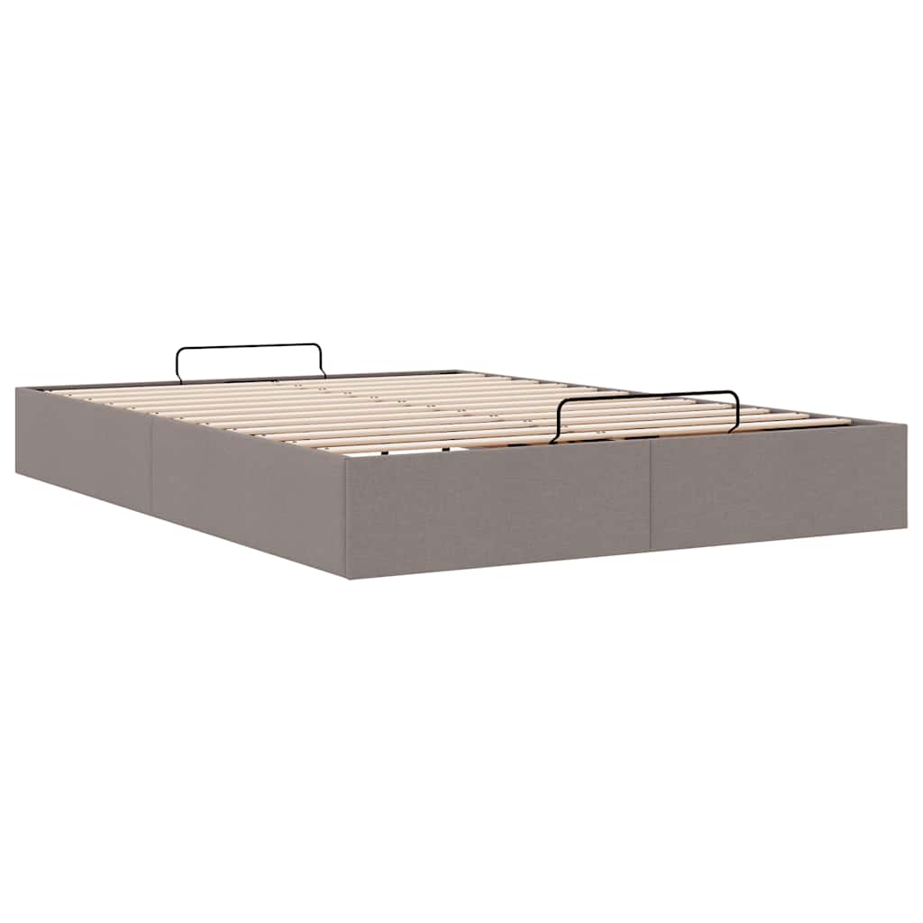 vidaXL Bedframe zonder matras 140x190 cm stof taupe, foto 4