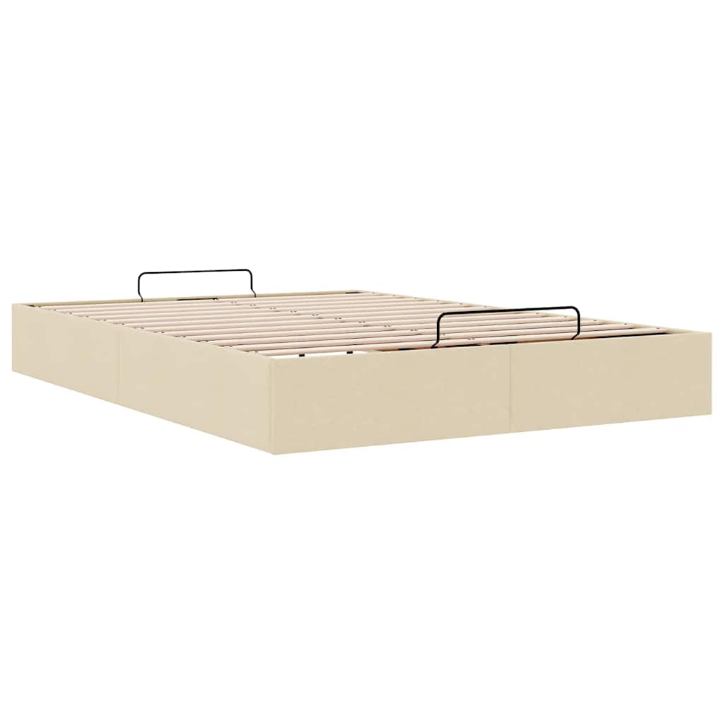 vidaXL Bedframe zonder matras 140x190 cm stof crèmekleurig, foto 4