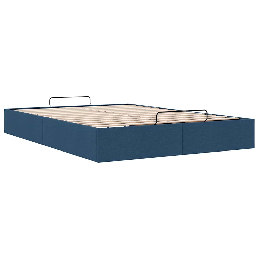 vidaXL Bedframe zonder matras 140x190 cm stof blauw, foto 4