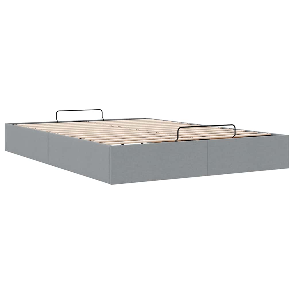 vidaXL Bedframe zonder matras 140x200 cm stof lichtgrijs grijs, foto 4