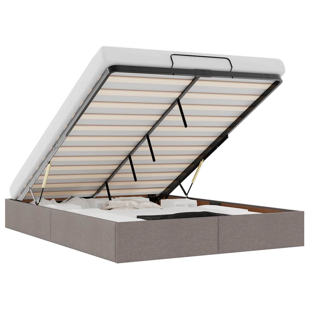 Thumbnail - vidaXL Ottoman-Bett ohne Matratze Taupe 140x200 cm Stoff