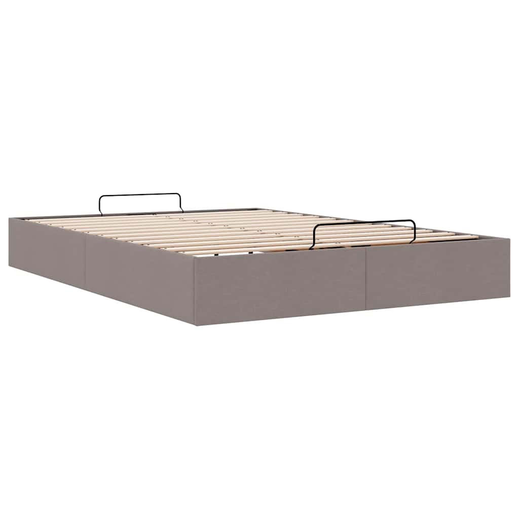 vidaXL Bedframe zonder matras 140x200 cm stof taupe, foto 4
