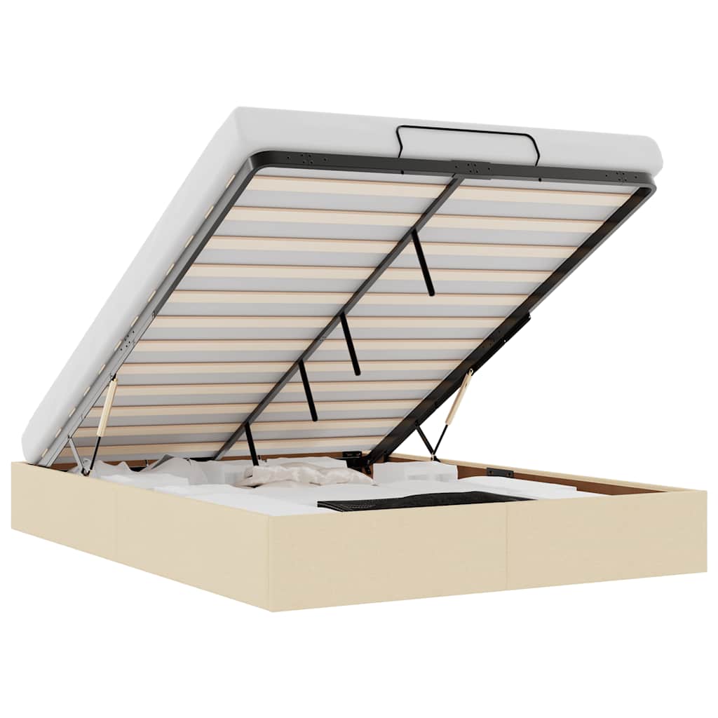 Thumbnail - vidaXL Ottoman-Bett ohne Matratze Creme 140x200 cm Stoff