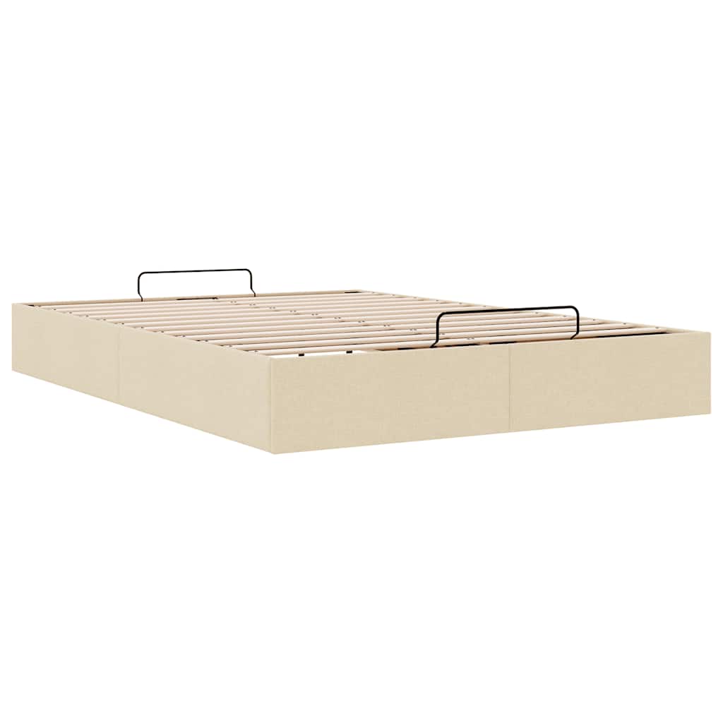 vidaXL Bedframe zonder matras 140x200 cm stof crèmekleurig, foto 4