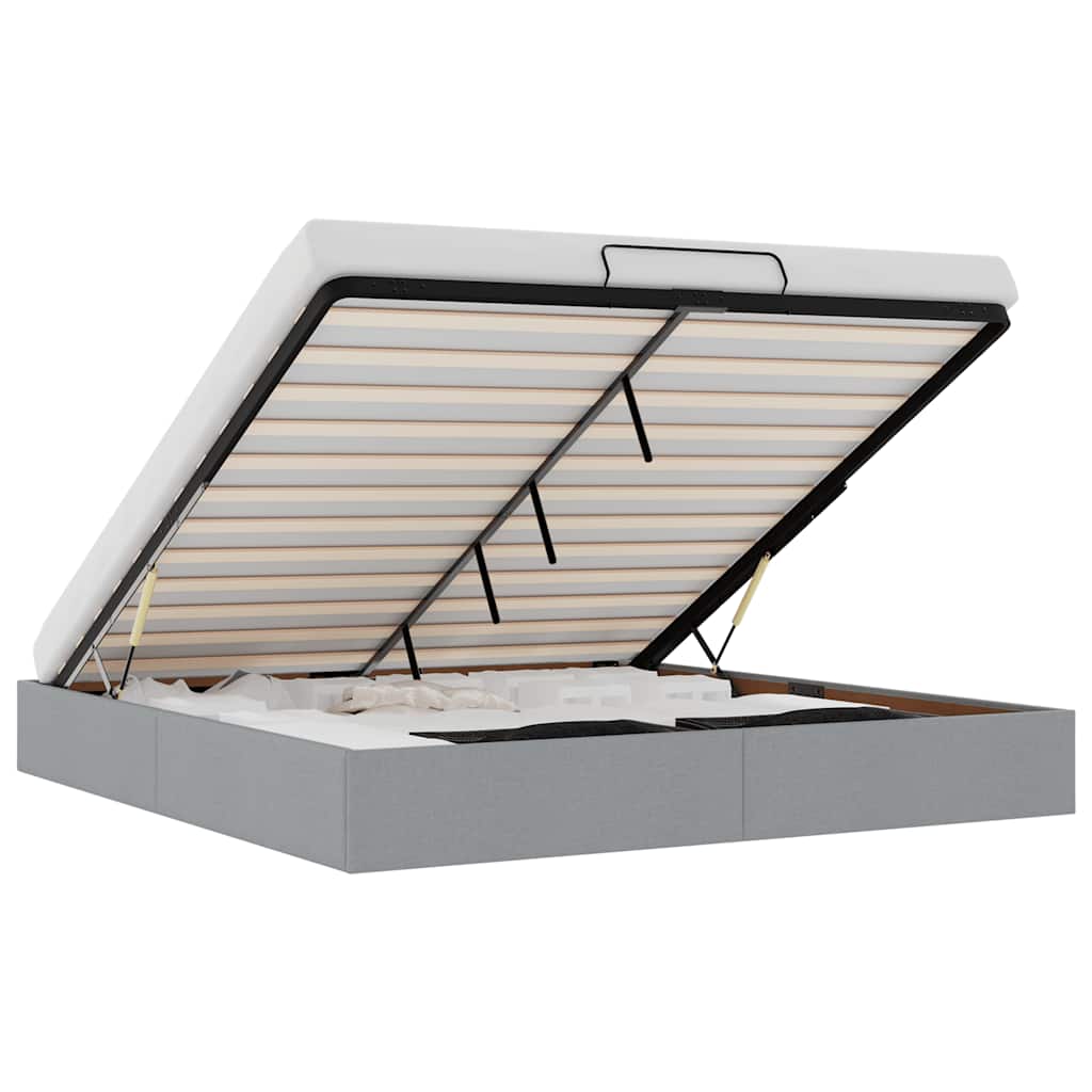 Thumbnail - vidaXL Ottoman-Bett ohne Matratze Hellgrau 160x200 cm Stoff