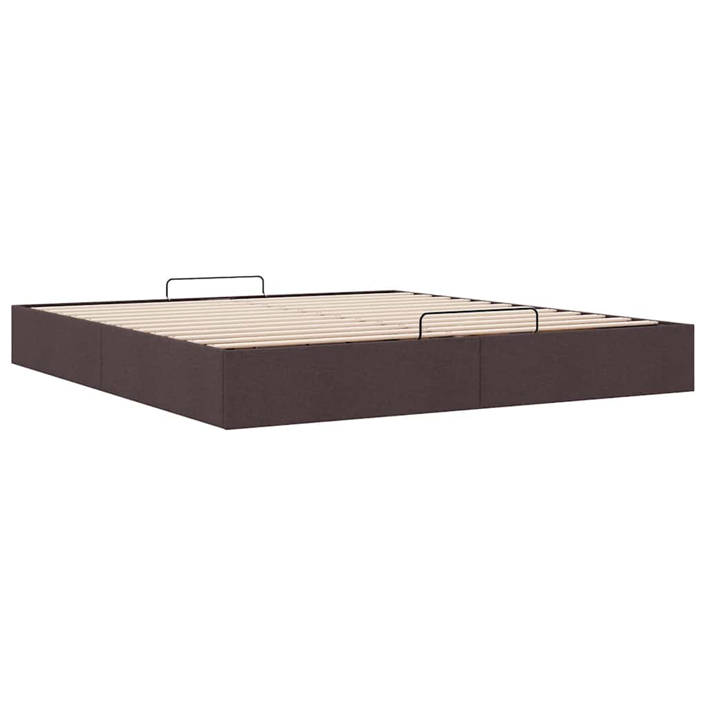 vidaXL Bedframe zonder matras 160x200 cm stof donkerbruin bruin, foto 4