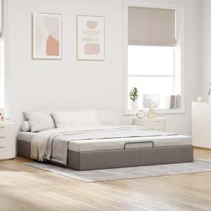 Osmanský rám postele bez matrací taupe 160x200 cm textil - obrázek 3