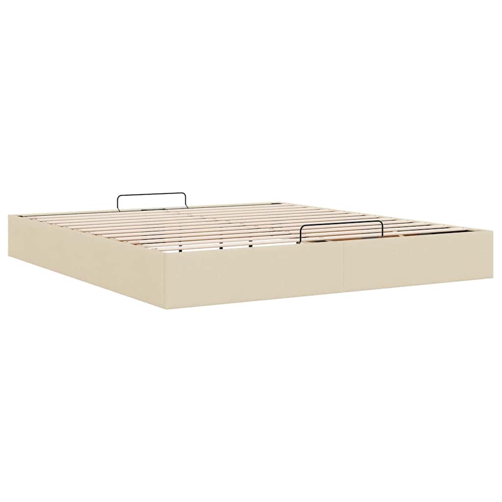 vidaXL Bedframe zonder matras 160x200 cm stof crèmekleurig, foto 4