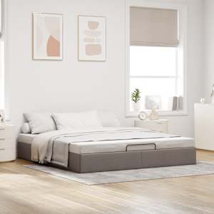 Osmanský rám postele bez matrací taupe 200x200 cm textil - obrázek 3