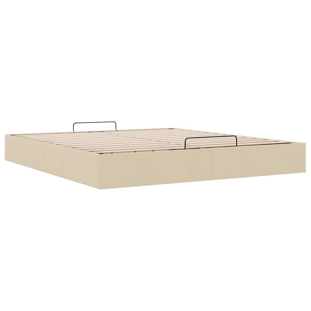 vidaXL Bedframe zonder matras 200x200 cm stof crèmekleurig, foto 4