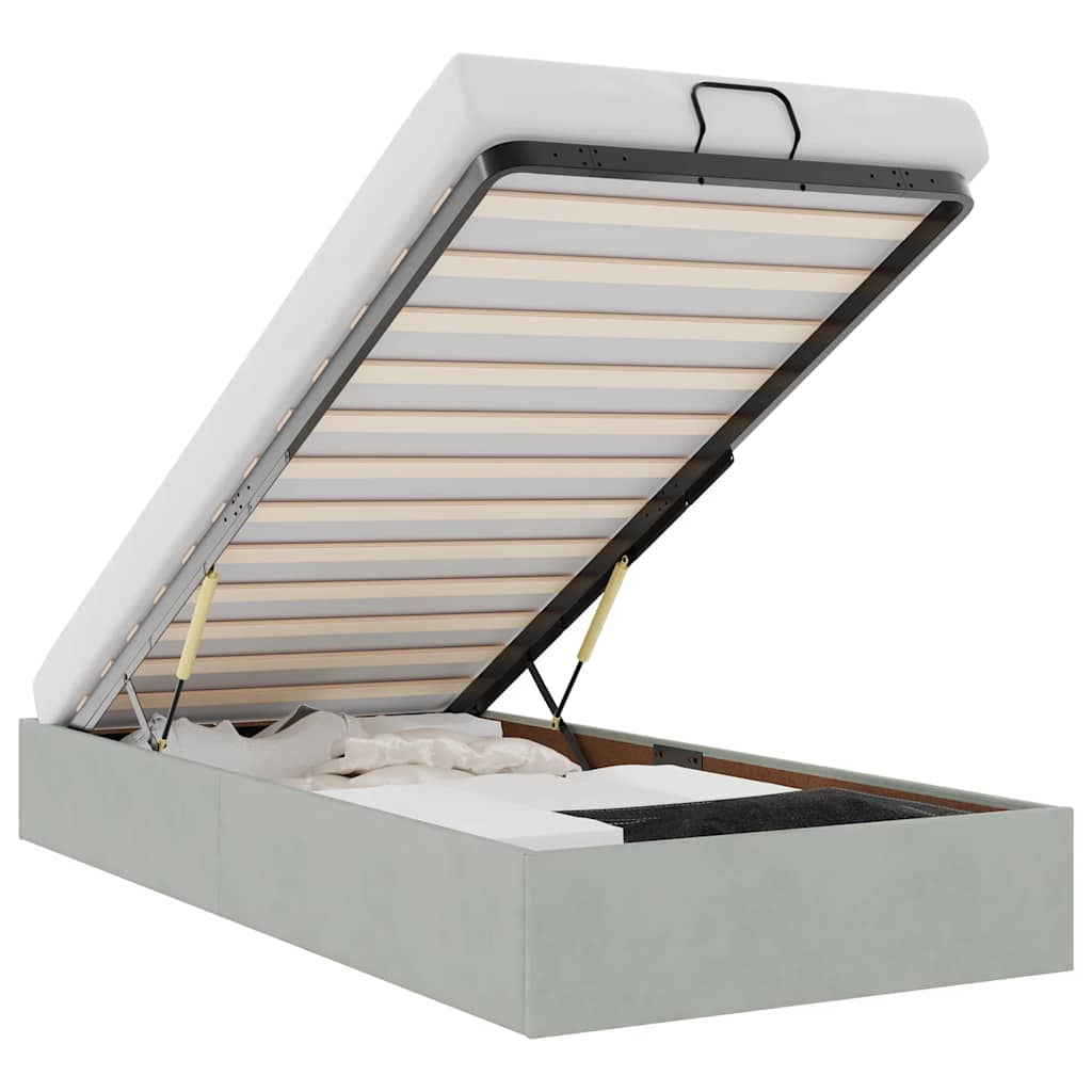 Thumbnail - vidaXL Ottoman-Bett ohne Matratze Hellgrau 80x200 cm Samt