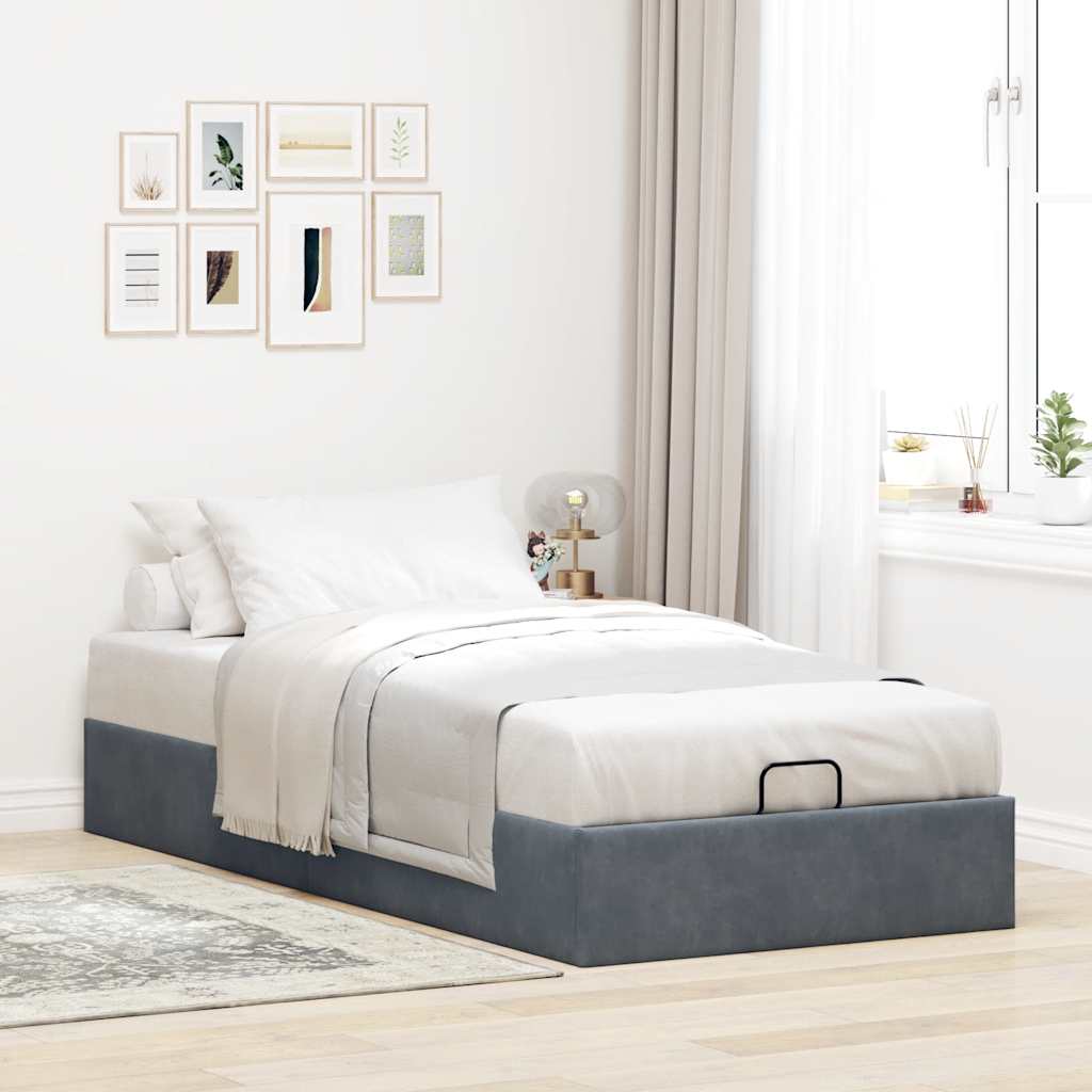Thumbnail - vidaXL Ottoman-Bett ohne Matratze Dunkelgrau 80x200 cm Samt