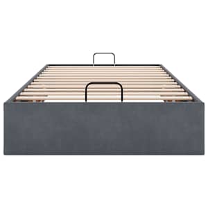 Osmanský rám postele bez matrace tmavě šedá 80x200 cm samet - obrázek 6