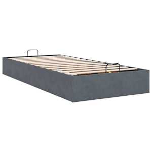 Osmanský rám postele bez matrace tmavě šedá 80x200 cm samet - obrázek 8