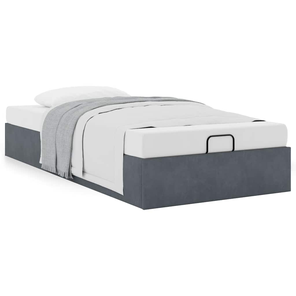 vidaXL Ottoman-Bett ohne Matratze Dunkelgrau 80x200 cm Samt