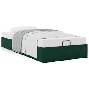 Osmanský rám postele bez matrace tmavě zelené 80x200 cm samet - obrázek 4