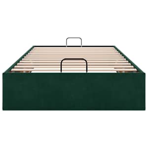 Osmanský rám postele bez matrace tmavě zelené 80x200 cm samet - obrázek 7