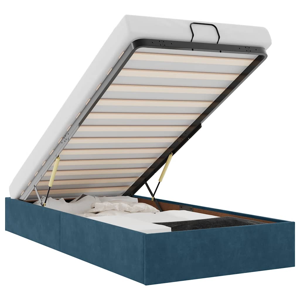 Thumbnail - vidaXL Ottoman-Bett ohne Matratze Dunkelblau 80x200 cm Samt