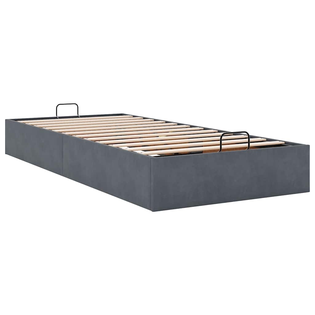 vidaXL Bedframe zonder matras 90x190 cm fluweel donkergrijs grijs, foto 4