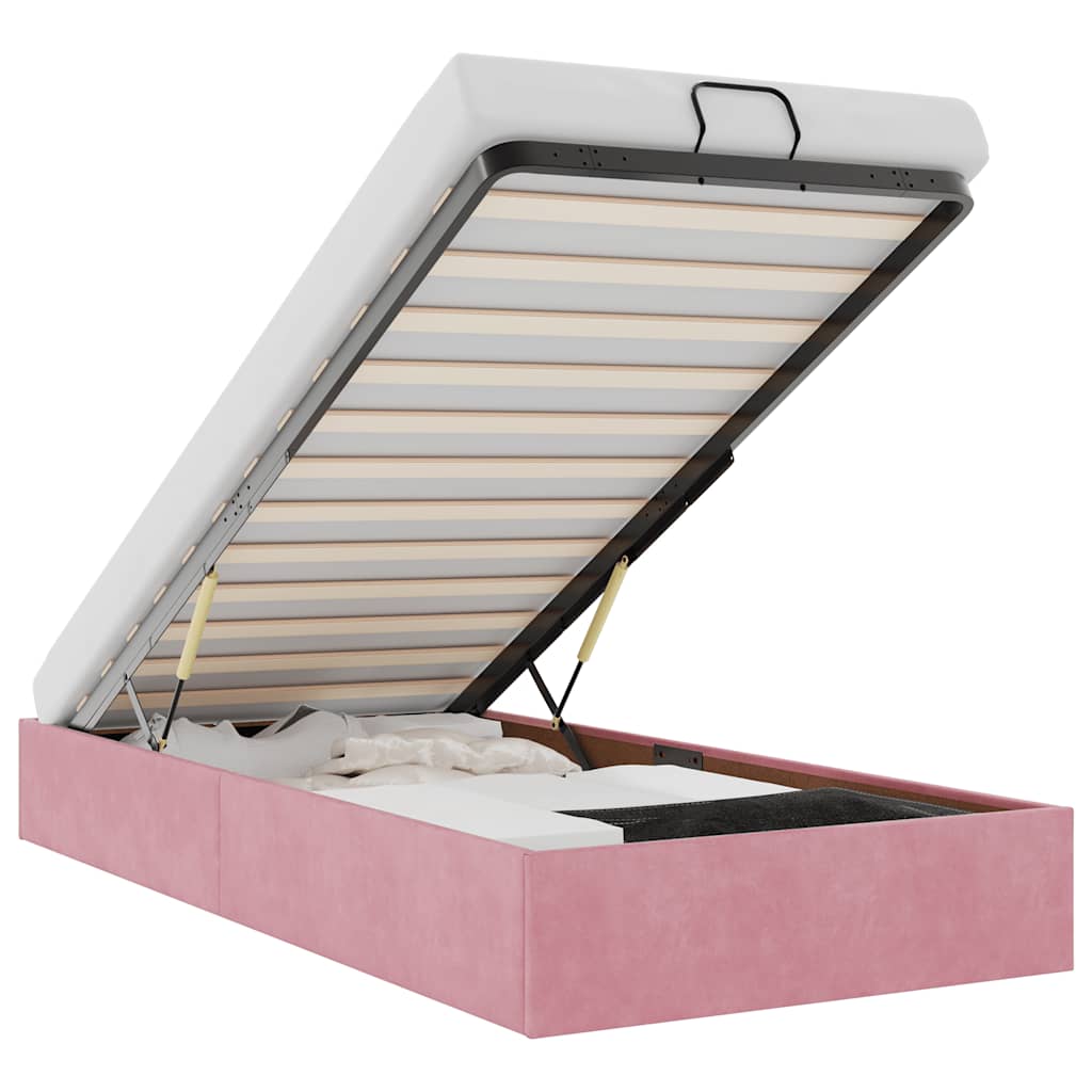 Thumbnail - vidaXL Ottoman-Bett ohne Matratze Rosa 90x190 cm Samt