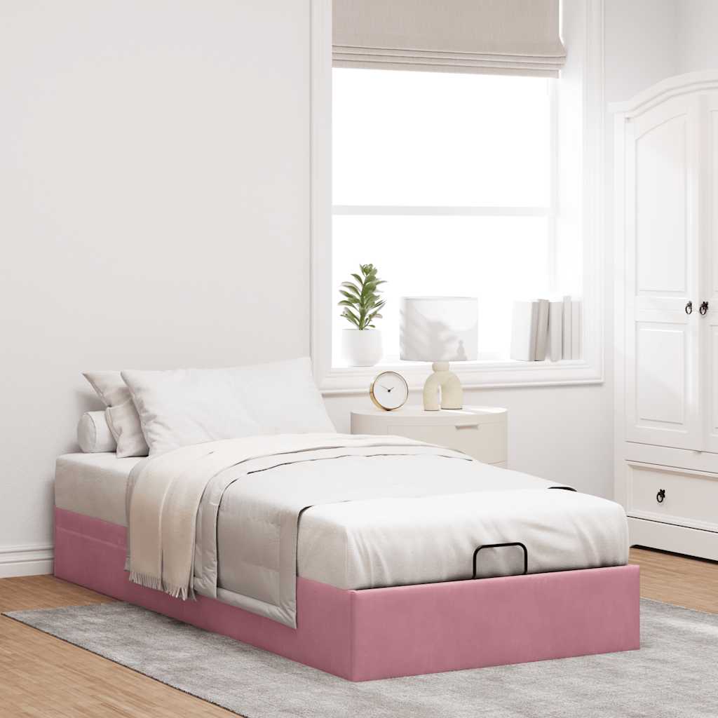 vidaXL Bedframe zonder matras 90x190 cm fluweel roze, foto 2