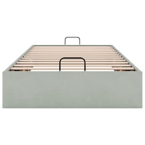 Osmanský rám postele bez matrace světle šedá 90x200 cm samet - obrázek 7