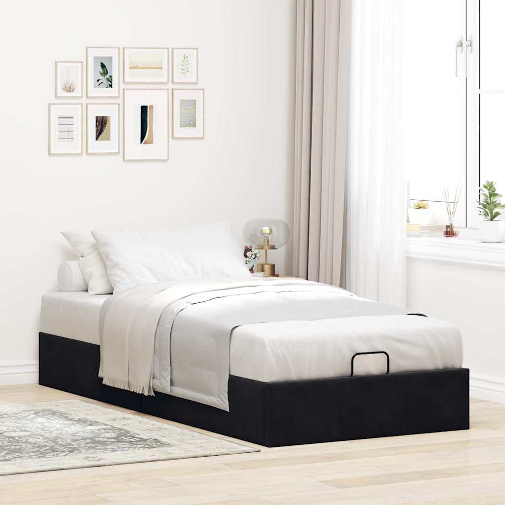 vidaXL Bedframe zonder matras 90x200 cm fluweel zwart afbeelding