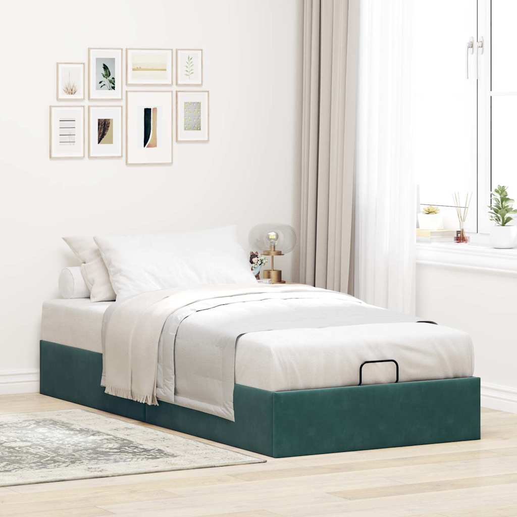 Thumbnail - vidaXL Ottoman-Bett ohne Matratze Dunkelgrün 90x200 cm Samt