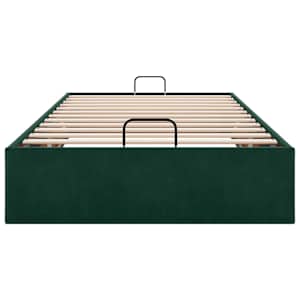 Osmanský rám postele bez matrace tmavě zelené 90x200 cm samet - obrázek 7