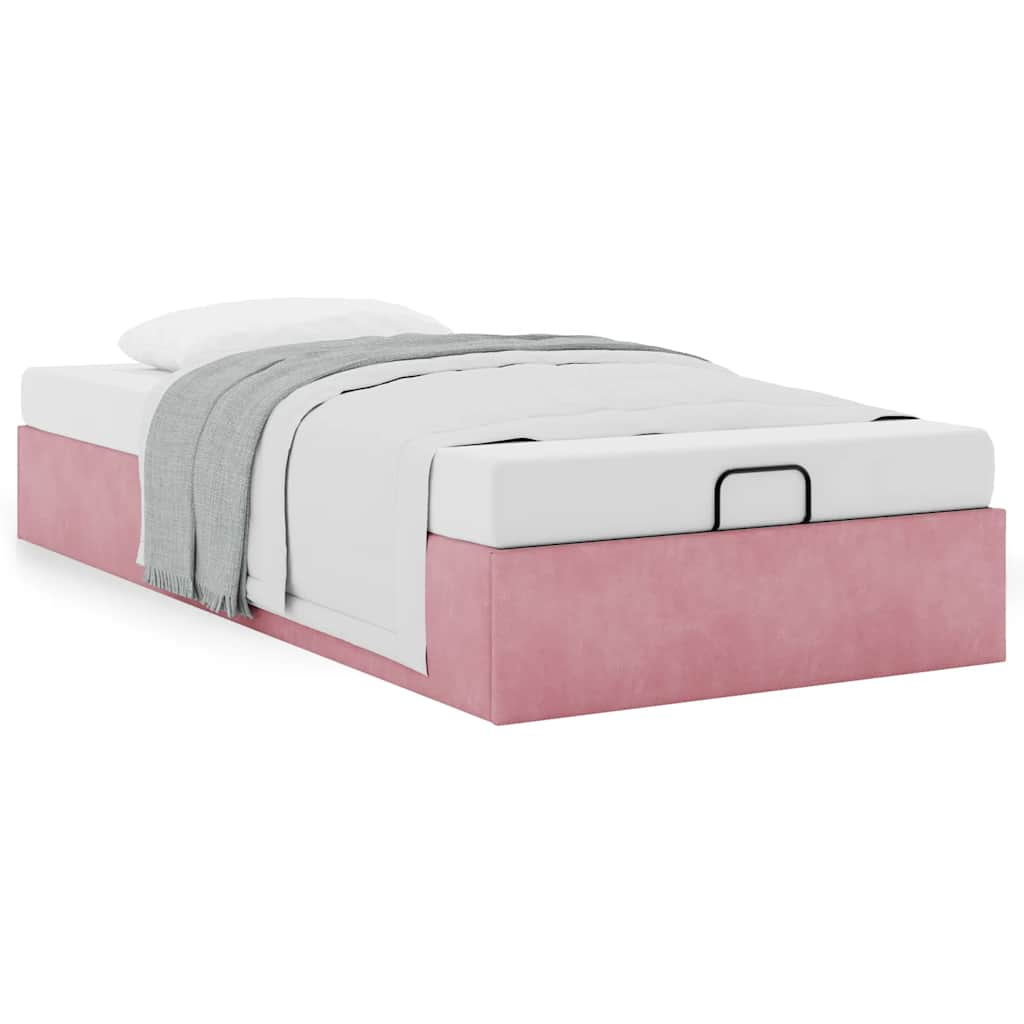 Ottoman-Bett ohne Matratze Rosa 90×200 cm Samt