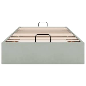 Osmanský rám postele bez matrace světle šedá 100x200 cm samet - obrázek 7