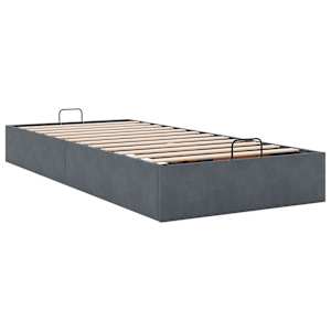 Osmanský rám postele bez matrace tmavě šedá 100x200 cm samet - obrázek 6