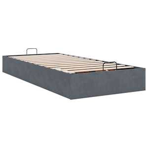 Osmanský rám postele bez matrace tmavě šedá 100x200 cm samet - obrázek 9