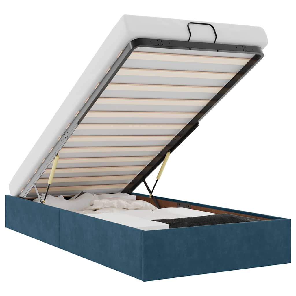 Thumbnail - vidaXL Ottoman-Bett ohne Matratze Dunkelblau 100x200 cm Samt