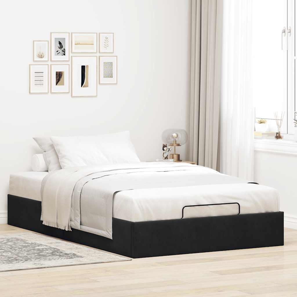 vidaXL Bedframe zonder matras 120x190 cm fluweel zwart afbeelding