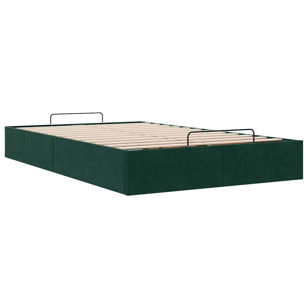 vidaXL Bedframe zonder matras 120x190 cm fluweel donkergroen groen, foto 4