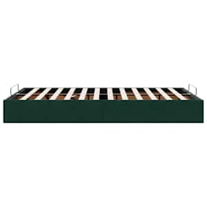 Osmanský rám postele bez matrace tmavě zelené 120x190 cm samet - obrázek 8