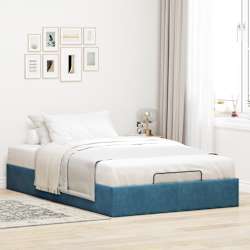 vidaXL Bedframe zonder matras 120x190 cm fluweel donkerblauw