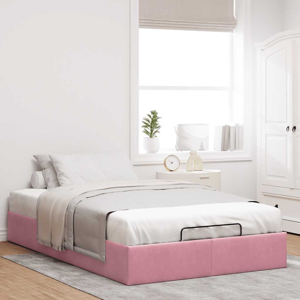 vidaXL Bedframe zonder matras 120x190 cm fluweel roze, foto 2
