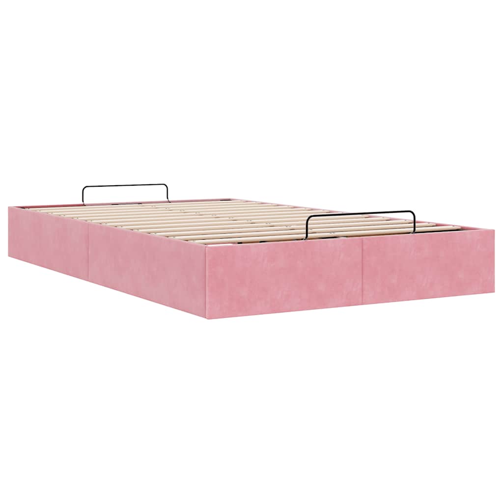 vidaXL Bedframe zonder matras 120x190 cm fluweel roze, foto 4