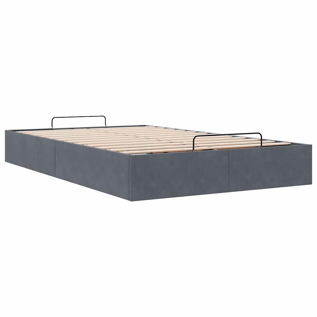 vidaXL Bedframe zonder matras 120x200 cm fluweel donkergrijs grijs, foto 4