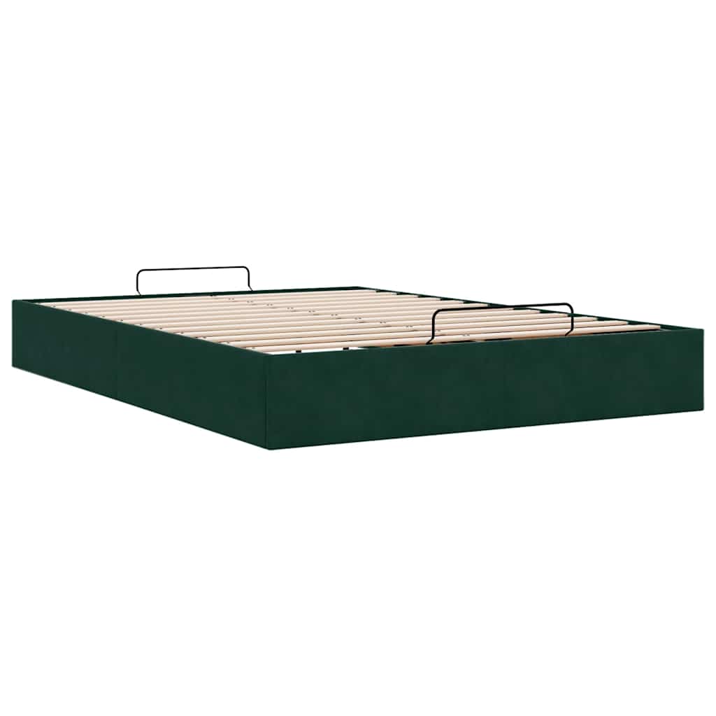 vidaXL Ottoman bedframe zonder matras 140x200 cm fluweel donkergroen groen, foto 4