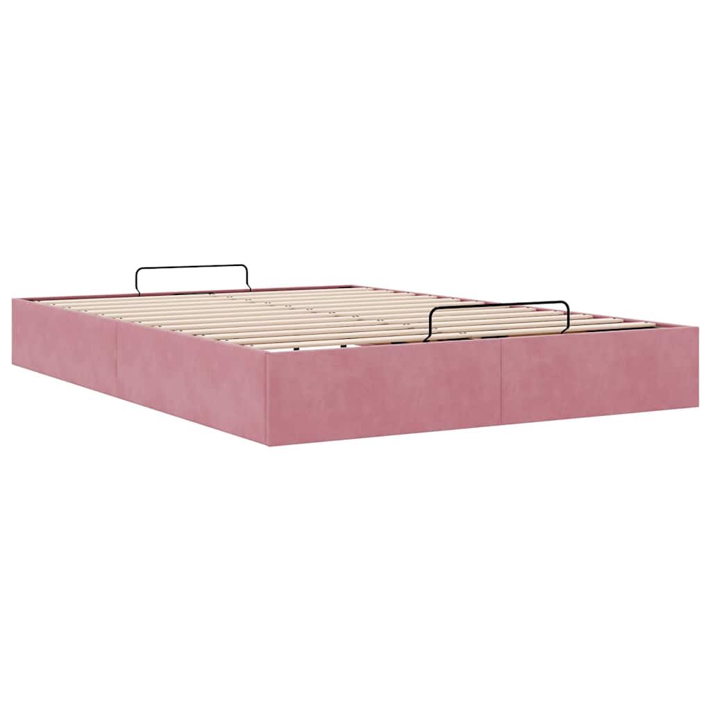vidaXL Ottoman bedframe zonder matras 140x200 cm fluweel roze, foto 4