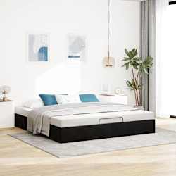 vidaXL Estrutura de cama otomana sem colch&atilde;o 160x200 cm veludo preto