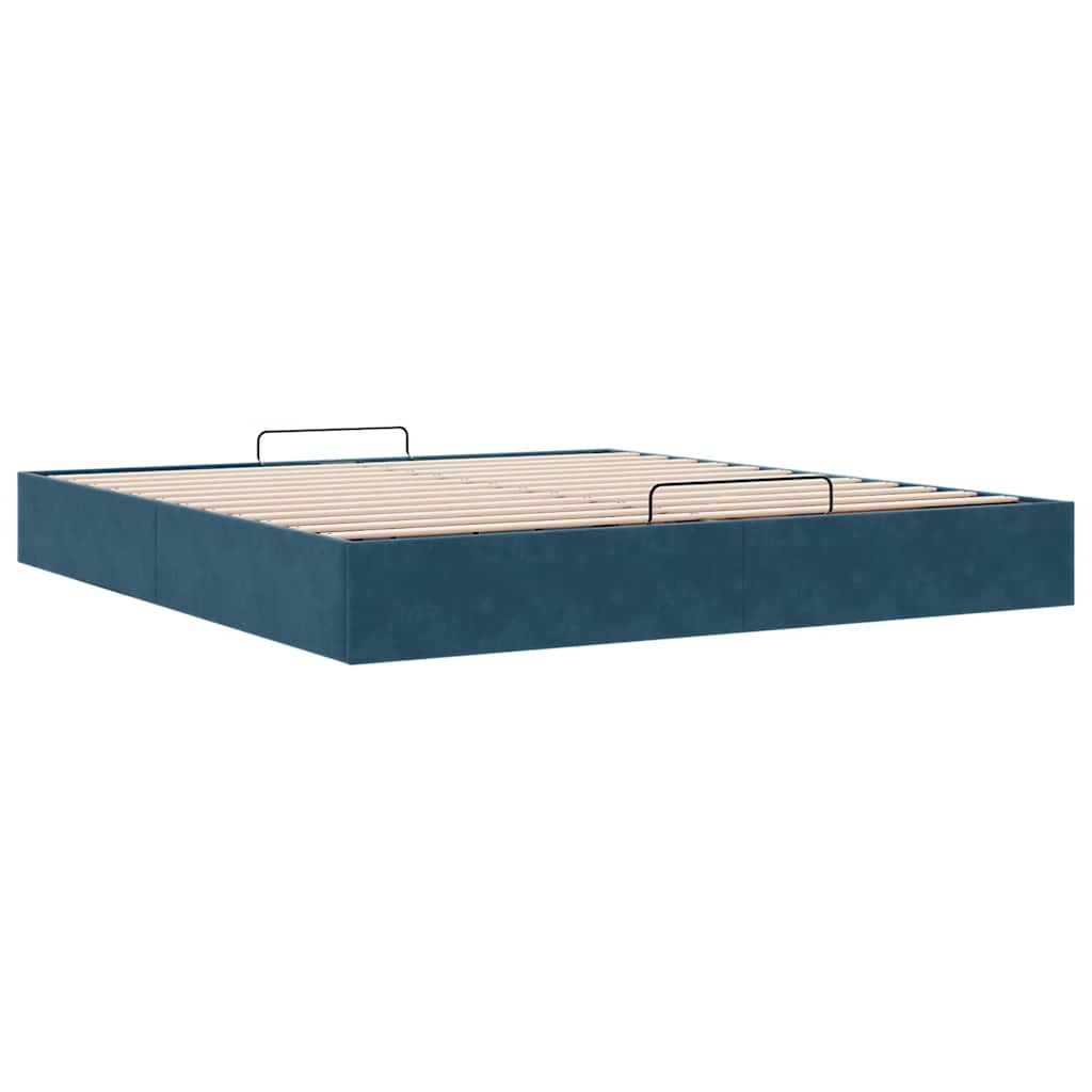 vidaXL Ottoman bedframe zonder matras 160x200 cm fluweel donkerblauw blauw, foto 4