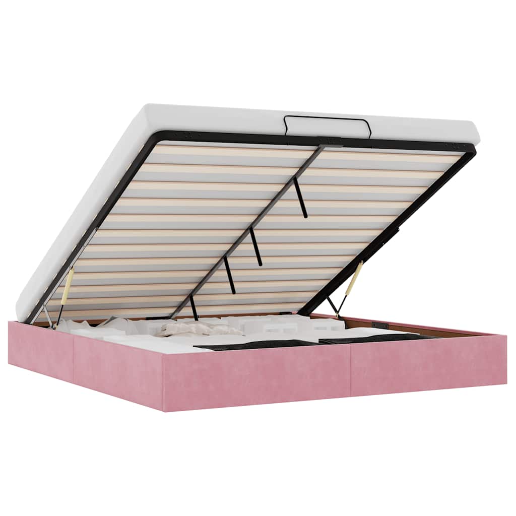 Thumbnail - vidaXL Ottoman-Bett ohne Matratze Rosa 160x200 cm Samt